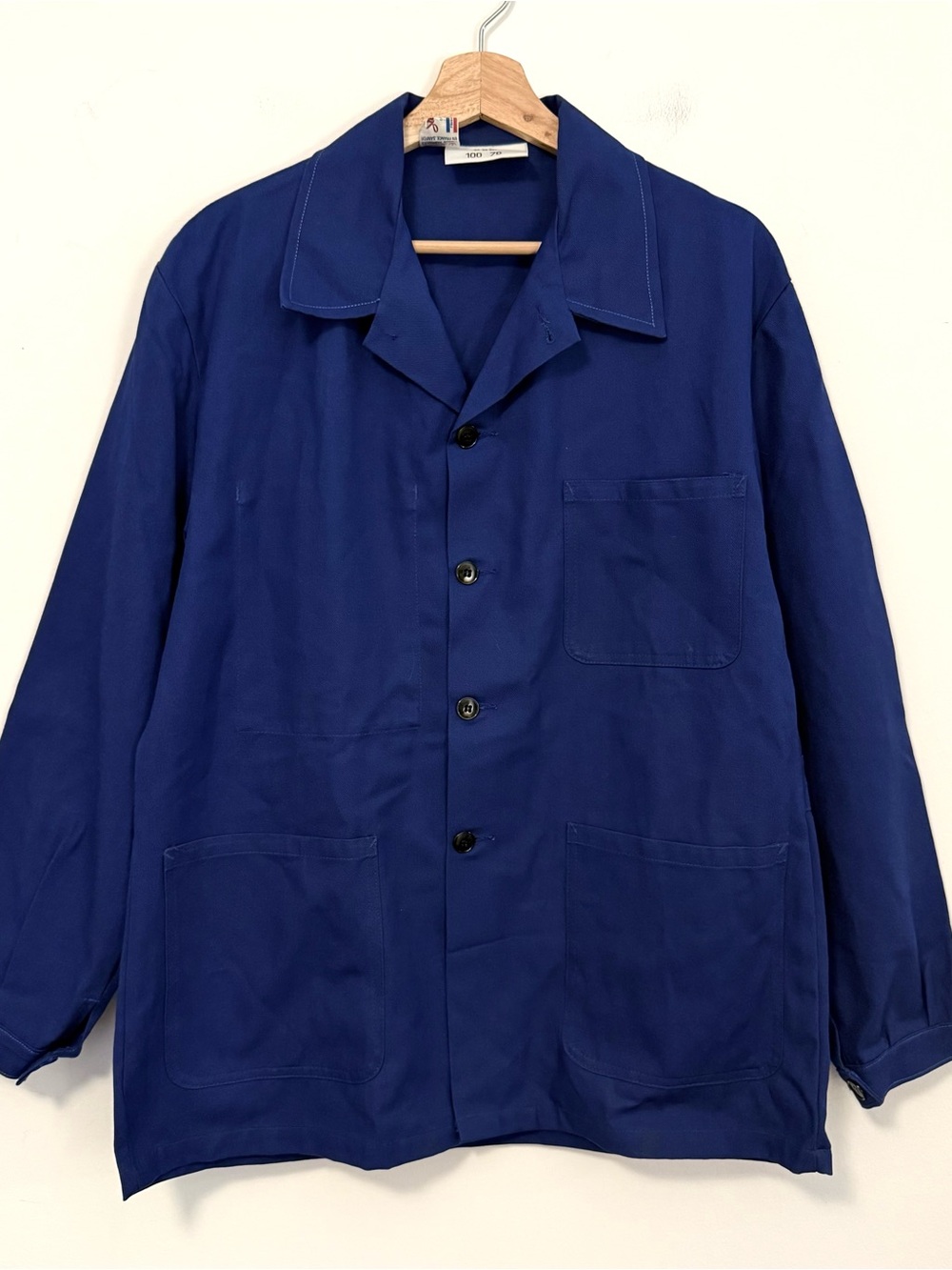 VTG 70s/80s Odon Delcroix French Chore Jacket Blue Work Coat Pockets